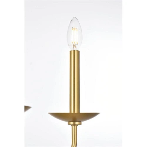 Living District Cohen 6-Light Mid-Century Style Metal Pendant in Brass Finish - Picture 7 of 7