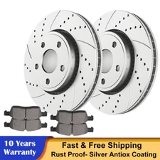 Front Drilled Rotors Brake Pads for 2011-2018 Jeep Grand Cherokee Dodge Durango