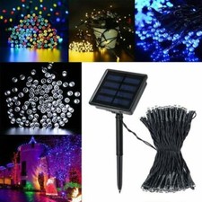 Solar Powered Christmas Lights LED Outdoor Fairy String Light Garden Window Xmas
