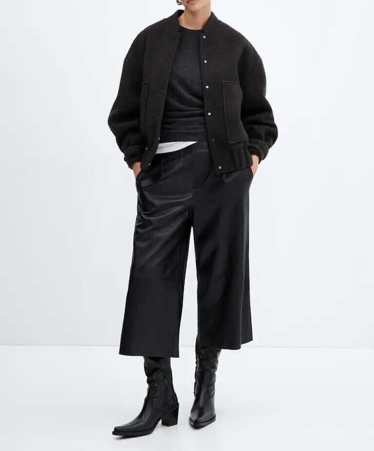 Mango Oversize Bomber Jacket Sugar Women Size XS 57065988 Black | eBay