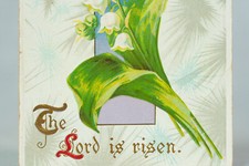 Antique Easter Postcard Lilies Christian Cros...