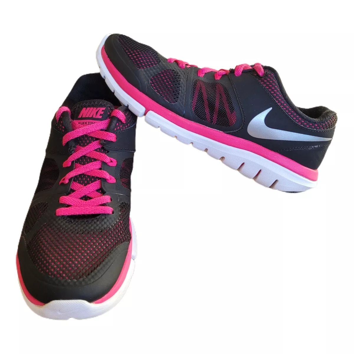 Nike Women&#039;s Flex 2014 Run Fitsole 642767-002 Black Pink Sneakers | eBay