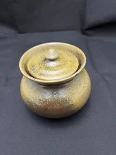 Antique North Carolina Jugtown Pottery Chinese Green Jar With Lid Ben Owen Mark