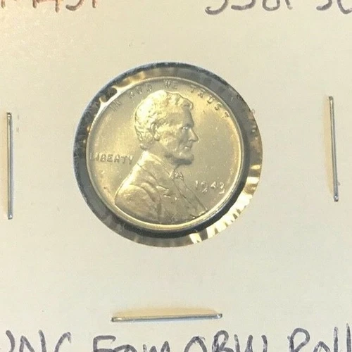 1943 P 1943P Lincoln Steel Wheat Cent Penny GEM BU from OBW Roll