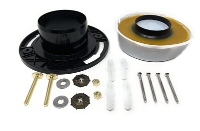 Toilet Flange with Wax Ring for Toilets Replacement Kit for 3'' or 4'' Pipes