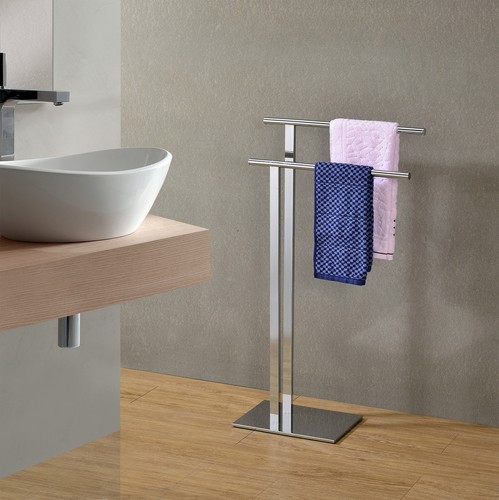 Kings Brand Furniture - Metal Freestanding Bathroom Towel Rack Stand, Chrome