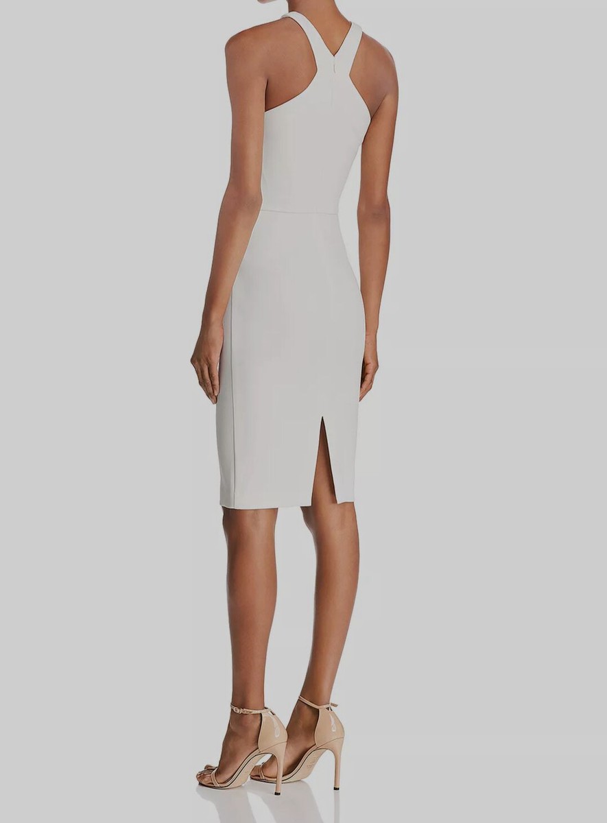 $188 Likely Women's White Carolyn Halter-Neck Stretch Sheath Dress Size 10
