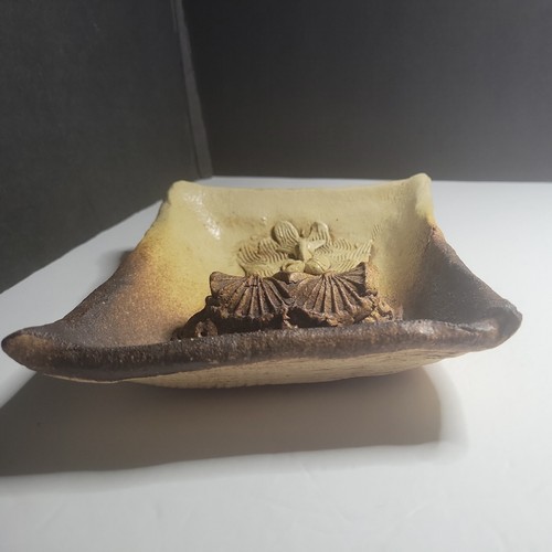 stoneware trinket dish signed brutalist mysterious bearded man - Picture 4 of 12