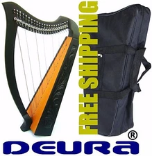 ROSEWOOD BLACK CELTIC IRISH HARP 22 STRINGS WITH CASE MA-1030BK