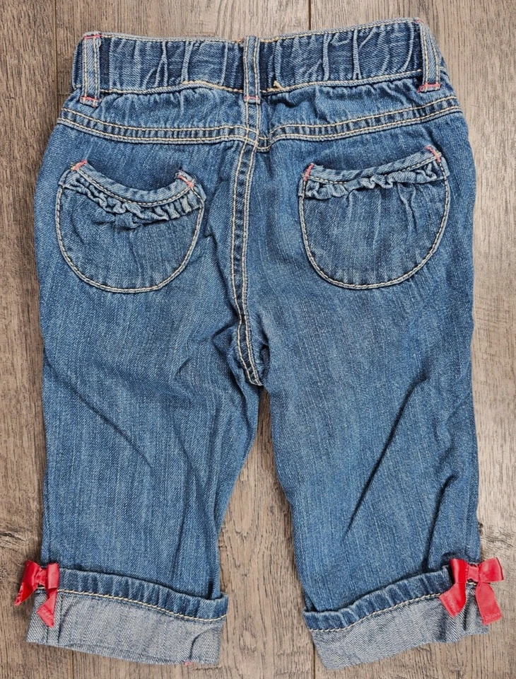 Ropa para bebé niña Gymboree 18-24 meses unicornio puño de jardín pantalones de mezclilla elásticos traseros Foto 3 de 3