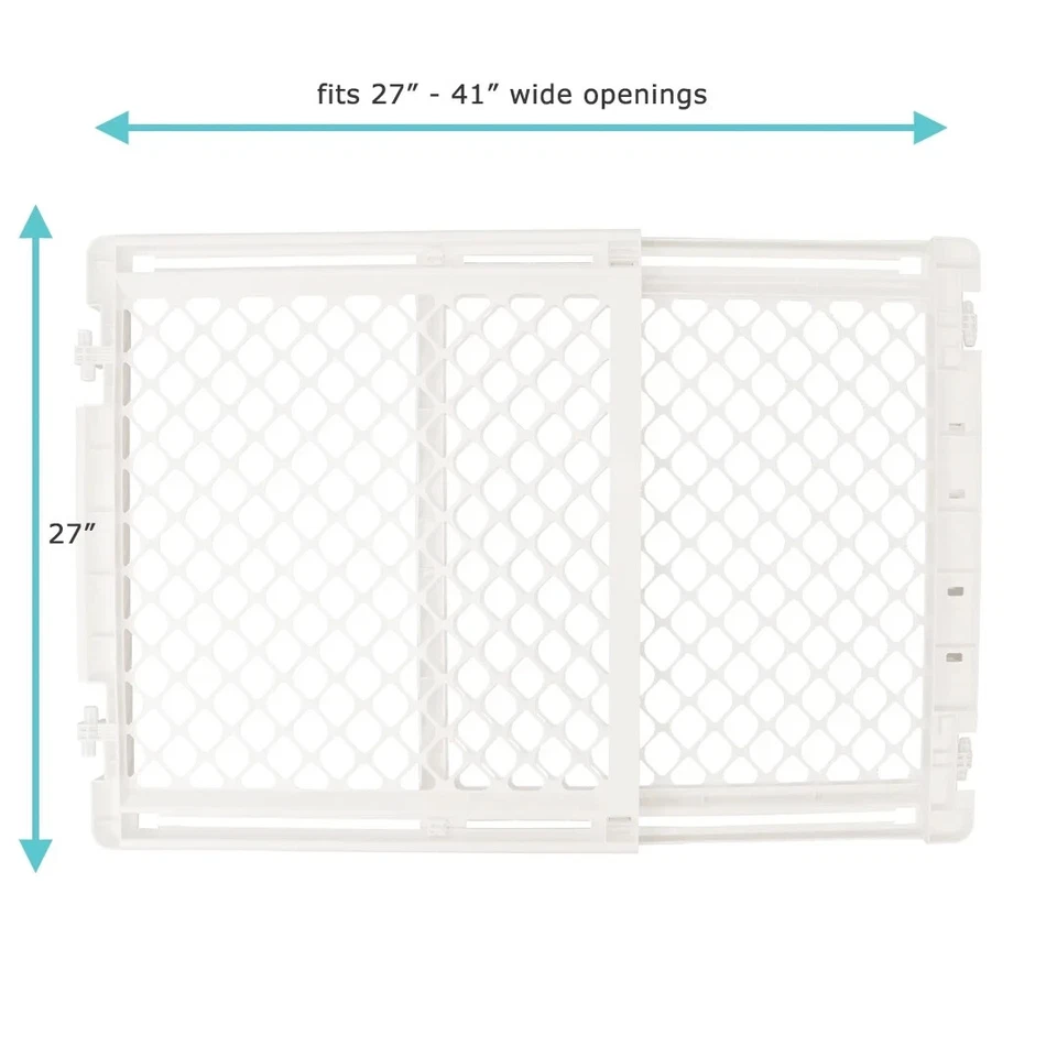 Безопасные ворота для безопасности ребенка Toddleroo от North States 27–41 дюйм лестница, мягкие белые P - Изображение 2 из 4