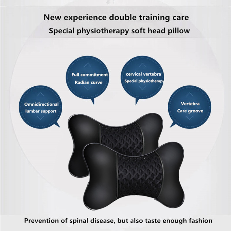 Soft Leather Car Headrest Neck Pillow For Comfortable Sleeping In