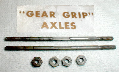 (4)  2 1/4'' Precision Ground Black Steel Slot Car 1/8'' Axles 5:40 & 8 Nuts NOS