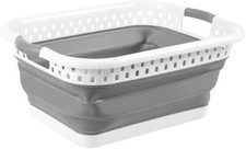 45L Collapsible Laundry Basket – Foldable Plastic Hamper with Comfort Grip Hand