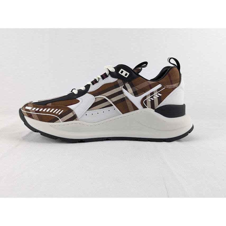 Burberry Check Vintage Cotton Low Top Sneakers Dark Birch  display picture 2