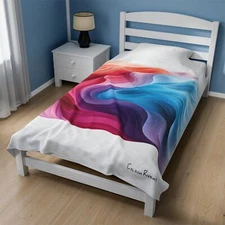 Colour Rivers Velveteen Plush Blanket MightySouls-Celestial Swirls-Soft Blanket