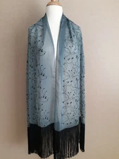 Teal and Black Shaw for Women