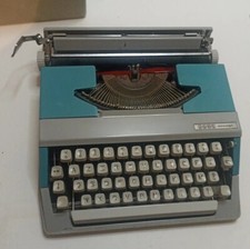 Japy Message Machine A Ecrire Bleu Vintage Avec Valise De Transport Fonctionne 