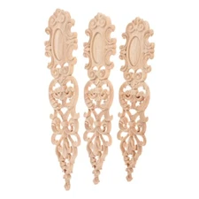 1pc Vertical Wood Applique 3 Size Unpainted Onlay Trim European Style Wall Decor
