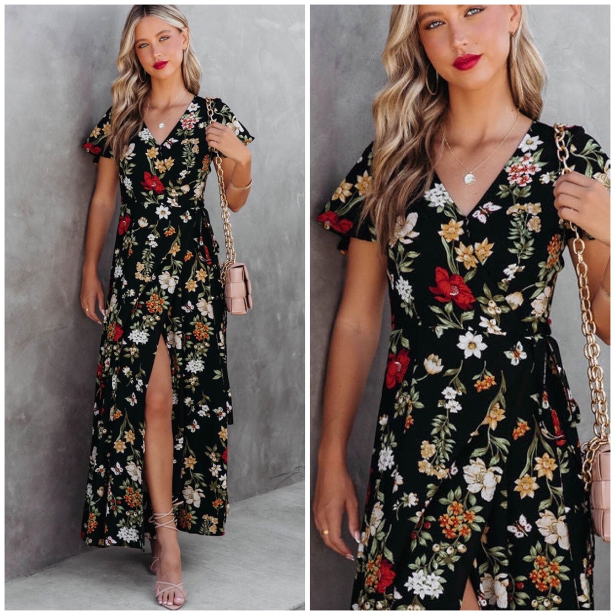 sugarlips maxi dress Ruya Floral Palmer Poplin Tiered Maxi Dress COBALT-COMBO / L by Sugarlips