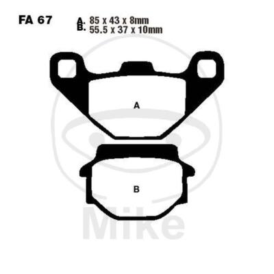 PAIR OF PADS EBC FA067 732.65.07 FOR KAWASAKI 400 ZR XANTHUS 1983-1984