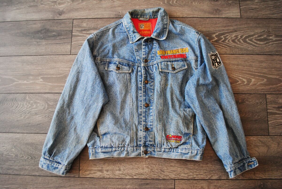 SAN FRANCISCO 49ERS DENIM JACKET EMBROIDERED RECORDS/PLAYER SAN FRANCISCO 49ERS DENIM JACKET EMBROIDERED RECORDS/PLAYER