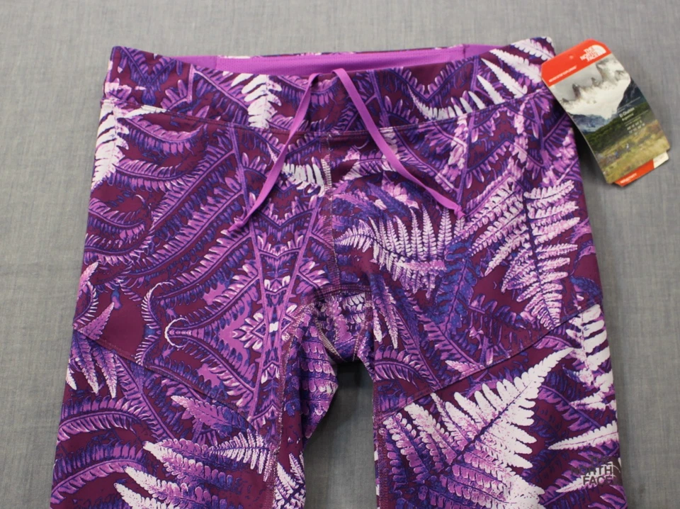 North Face Flashdry Women's Wood Violet Fern Print Motus Capris Tights NWT M $70 - Image 2 of 4