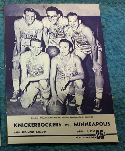 Minneapolis Lakers NBA Basketball 1953 Reprint Program George Mikan Saul Martin - Picture 2 of 3