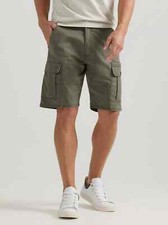 Wrangler Authentics Stretch Men's Cargo Shorts 10" Dusty Olive Size 38 Brand New