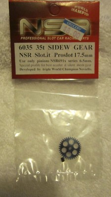 NSR SLOT CAR 1/32 35 T SIDEWINDER GEAR NSR, SLOT-IT, PROSLOT 17.5MM 6035