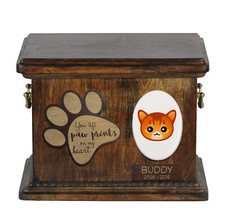 Somali - urn for cat ashes, personalized urn with engraving, commemorative box f