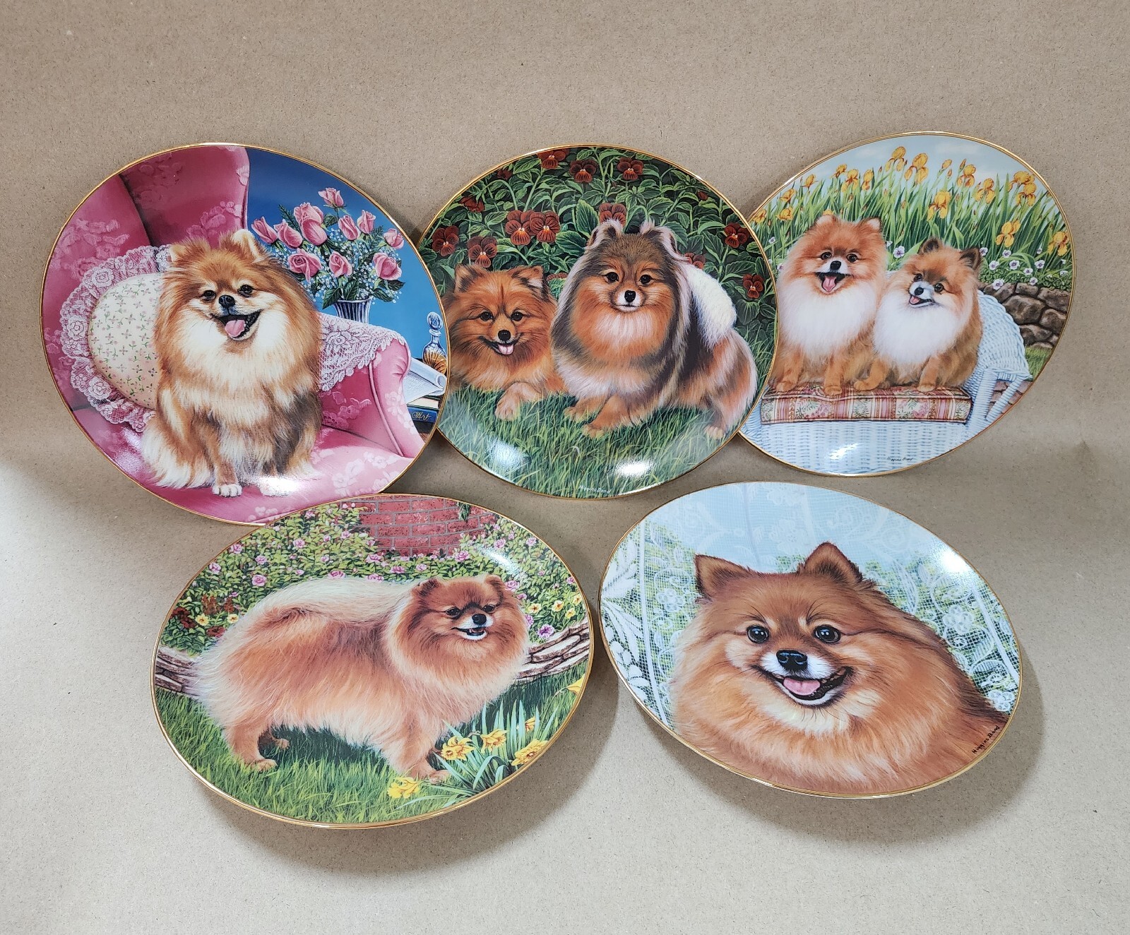 5 collectors plates Of Dogs by Barbara Higgins Bond eBay