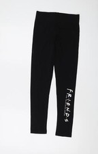 Friends Girls Black Cotton Jegging Trousers Size 11 Years Regular Pullover