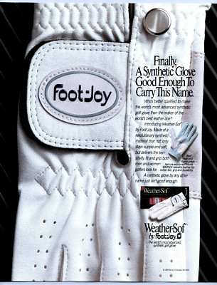 1990 PRINT AD Foot-Joy Weather-Sof Golf Glove -  Synthetic World's Most Advanced