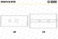 Kurbelwellenlagerschale FÜR CitroËN AX (ZA- ), CitroËN Visa - Glyco H1071/5 STD