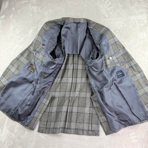 Brooks Brothers Vitale Barberis Regent Sport Coat Blazer Men 46L Gray Plaid Wool - Picture 7 of 15