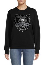 Kenzo Paris Tiger Women  s Embroidered Crewneck Sweatshirt Black M