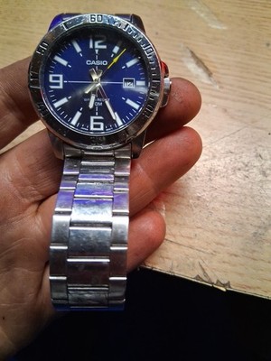 Casio MTP-VD01D-2B Enticer Series Analog Blue Dial Stainless Steel Men's Watch