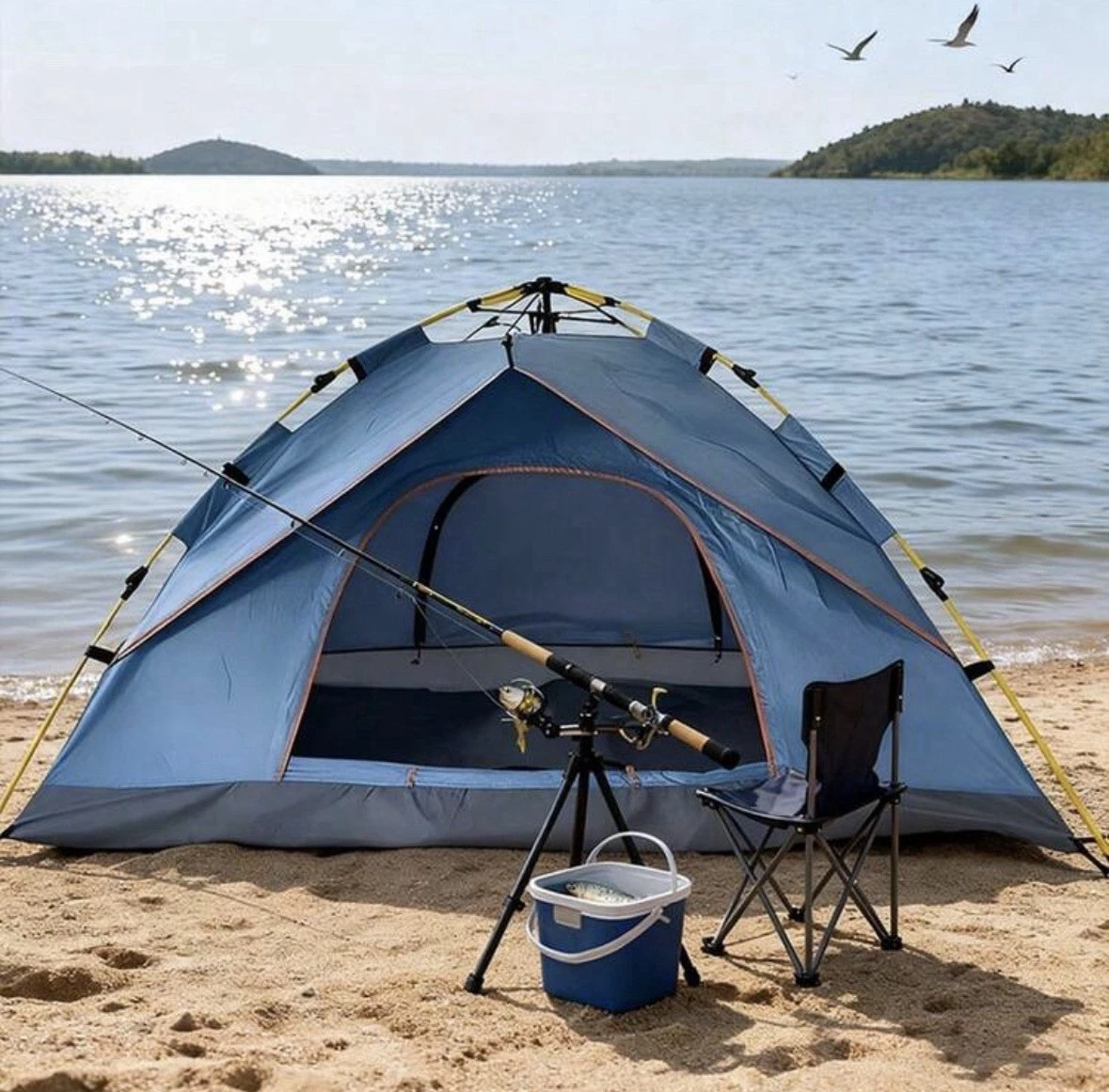Waterproof Dome Tent 4 Person Camping Tent for Family Trips Hiking Easy Setup