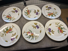 6 x ROYAL WORCESTER EVESHAM VALE DINNER PLATES 26cm VGC
