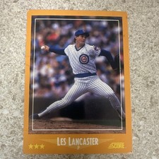 Score 1988 Les Lancaster #602 Rookie Chicago Cubs Baseball Trading Card. rookie card picture