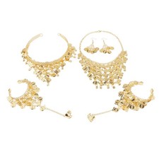 4 teiliges Bauchtanz Schmuckset: Halskette, Armbänder, Damenaccessoires