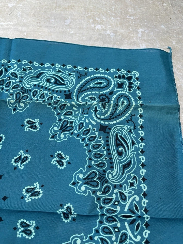 Lote (5) Bandana Hav-a-Hank De Colección Hecha en EE. UU. Hecha a Mano con Pride Teal Nuevo de Lote Antiguo Foto 4 de 4