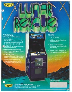 Lunar Rescue Taito Video Arcade Flyer / Brochure / Ad