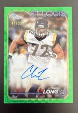 2024 Topps Chrome - Autographs Chris Long #BA-CLO Green Geometric Refractor /99