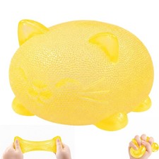 Frosted Yellow Cat Squishy Stress Ball Squeeze Toy Sensory Fidget
