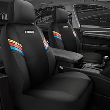 Car Seat Covers Leather and Mesh Seat Covers, Universal Fit Front Seat Black