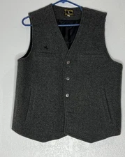 Wyoming Traders Men’s 100% Virgin Wool Lined Gray Vest Size  M Western Cowboy