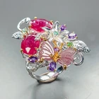 Beautiful Design AAA Ruby Ring 925 Sterling Silver Size 8 /R470967