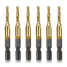 6-pc 8-32NC Combination Drill Tap Bit Set SAE, Thread 6 Pcs 